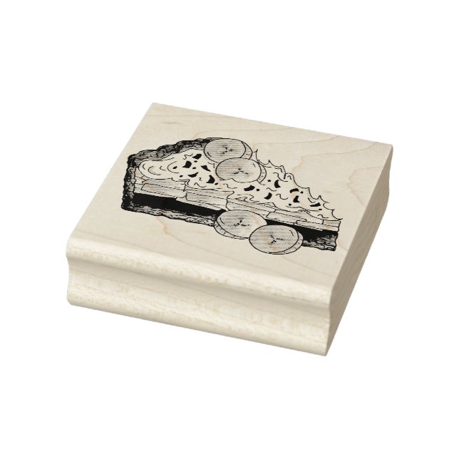 Banoffee Banana Toffee Pie Slice UK British Food Rubber Stamp (Stamp)