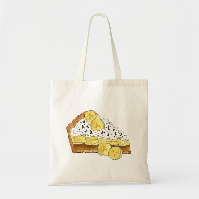 Banoffee Banana Toffee Pie Slice UK British Food Tote Bag (Front)