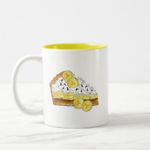 Banoffee Banana Toffee Pie Slice UK British Food Two-Tone Coffee Mug