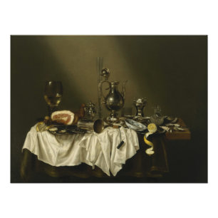 Banquet Piece with Ham by Willem Claesz Heda Poster