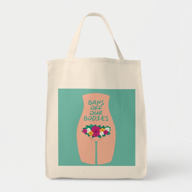 Bans Off Our Bodies Aqua  Tote Bag (Front)