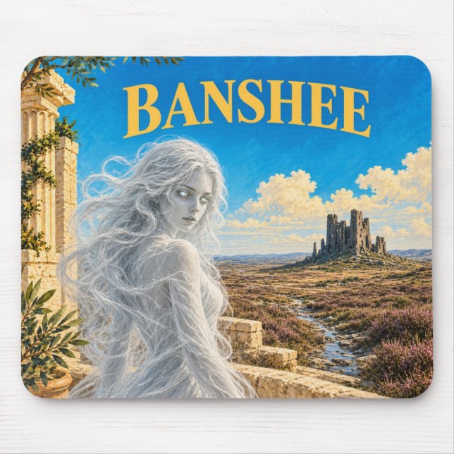 Banshee, Gothic Fantasy Monster Mouse Pad (Front)