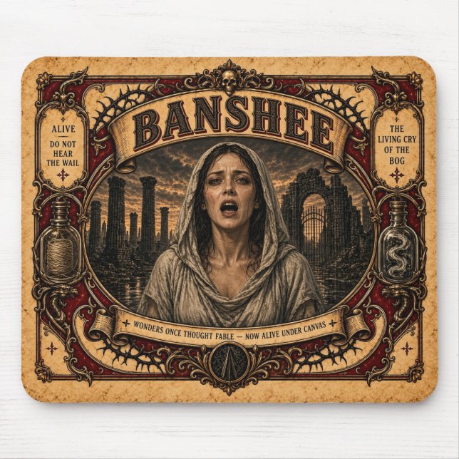 Banshee, Vintage Circus Monster Mouse Pad (Front)