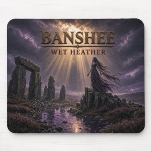 Banshee Wet Heather Dark Realism Mouse Pad