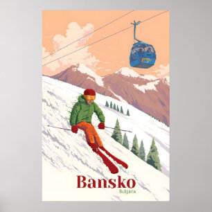 Bansko Bulgaria Ski Resort Travel Poster
