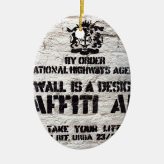Bansky Designated Graffiti Area Ceramic Tree Decoration