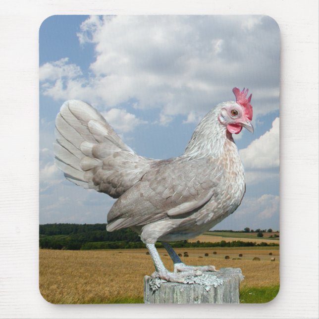 Bantam Hen on Fence Post Mousepad (Front)