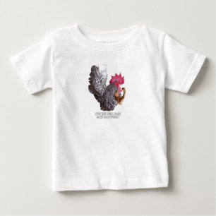 Bantam Power ! Chabo Rooster  Bantam Chicken Power Baby T-Shirt
