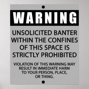 BANTER WARNING_GREY POSTER