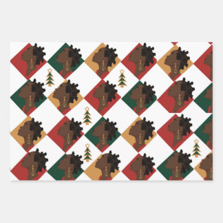 Bantu Tri Remix Wrapping Paper Flat Sheet Set of 3