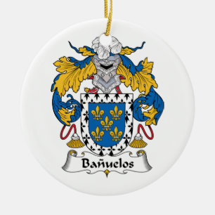 Banuelos Family Crest Ceramic Tree Decoration