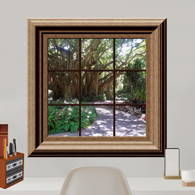 Banyan Tree Fake Window Scene Relaxing Green Poster (Creator Uploaded)