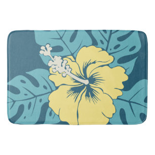Banzai Beach Hawaiian Hibiscus Floral Bath Mat