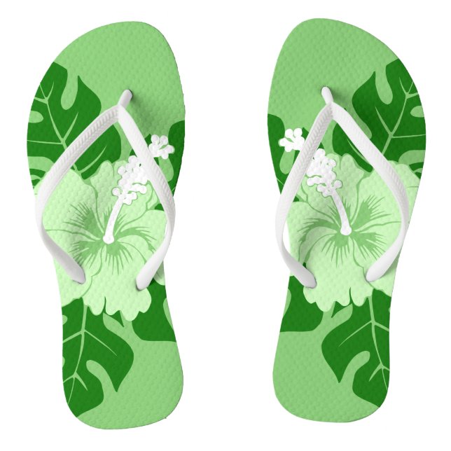 Banzai Beach Hawaiian Hibiscus Floral Thongs (Footbed)