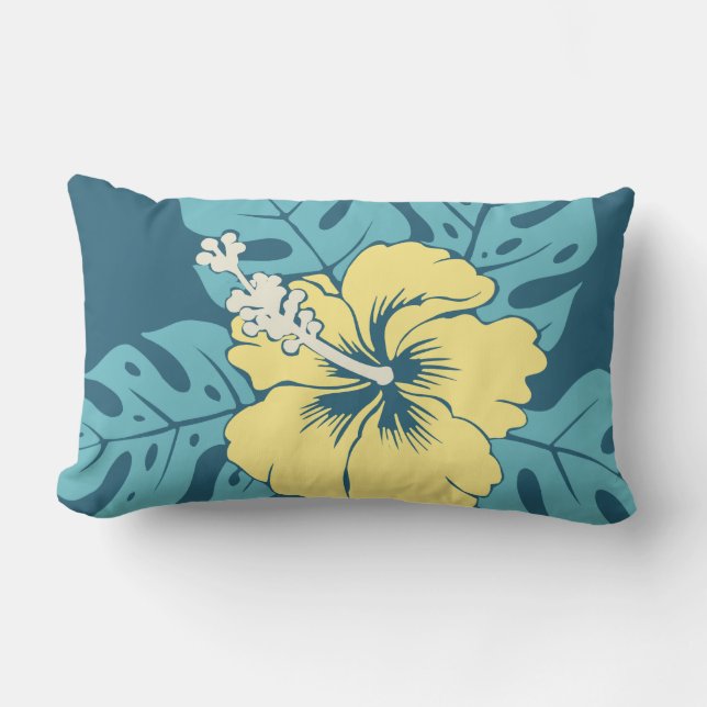 Banzai Beach Hawaiian Hibiscus Lumbar Pillows (Front)