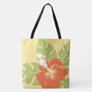 Banzai Beach Hawaiian Hibiscus Reversible BeachBag Tote Bag