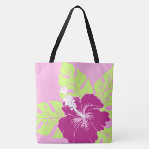 Banzai Beach Hawaiian Hibiscus Reversible BeachBag Tote Bag