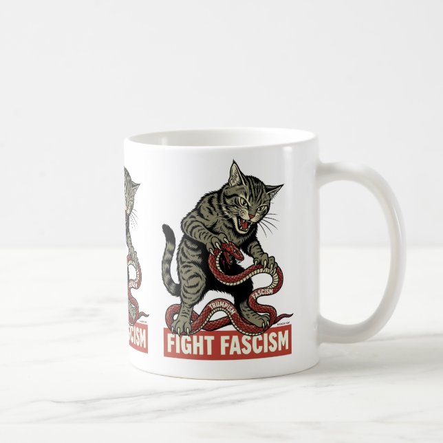 Banzai Kat Fight Fascism Coffee Mug (Right)