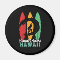 Banzai Pipeline Hawaii Beach Vintage Retro Surfing