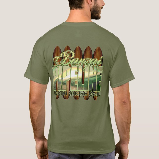 BANZAI PIPELINE NORTH SHORE OAHU T-Shirt (Back)
