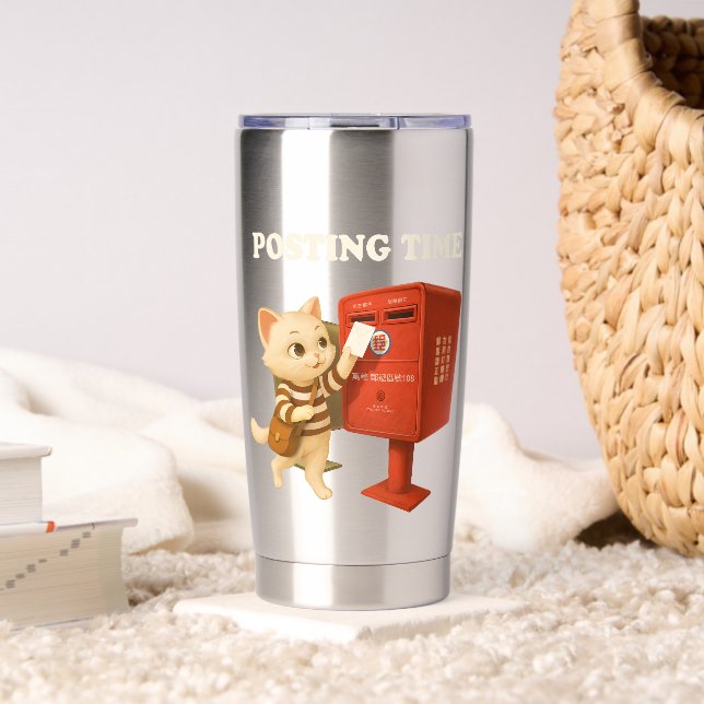 Bao Bao: Posting Time with Retro Taiwan Mailbox Insulated Tumbler (Living Room (Rotated))