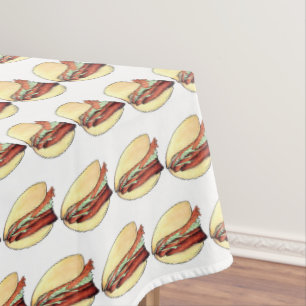 Bao Buns Porkbelly Lotus Bun Chinese Food Print Tablecloth