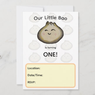 Bao Dumpling Birthday Party Invitation