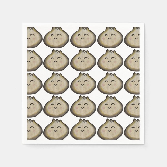 Bao Dumpling Birthday Party Napkin (Front)