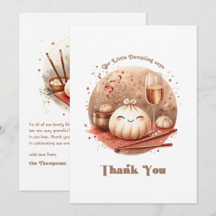 Bao in the Oven Cute Little Dumpling Baby Shower Thank You Card