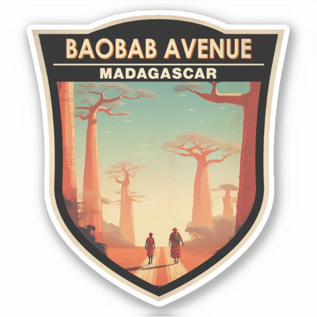 Baobab Avenue Madagascar Travel Badge (Front)