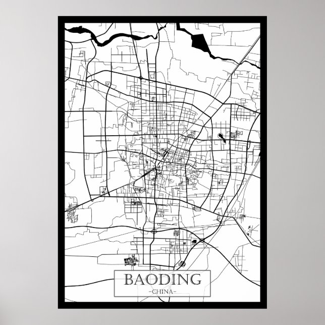 Baoding China Map Poster (Front)
