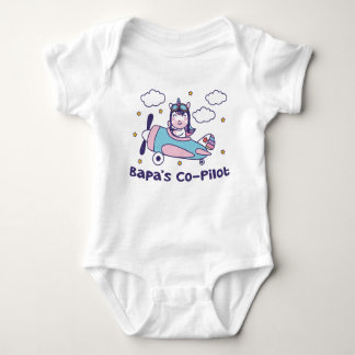 Bapa's Co-Pilot - Unicorn Aeroplane Baby Bodysuit
