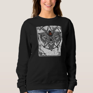 Baphomet Backprint Satan Antichrist Luzifer 666 Ba Sweatshirt