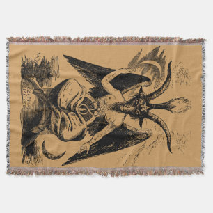 Baphomet - black print throw blanket
