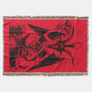 Baphomet - black print throw blanket