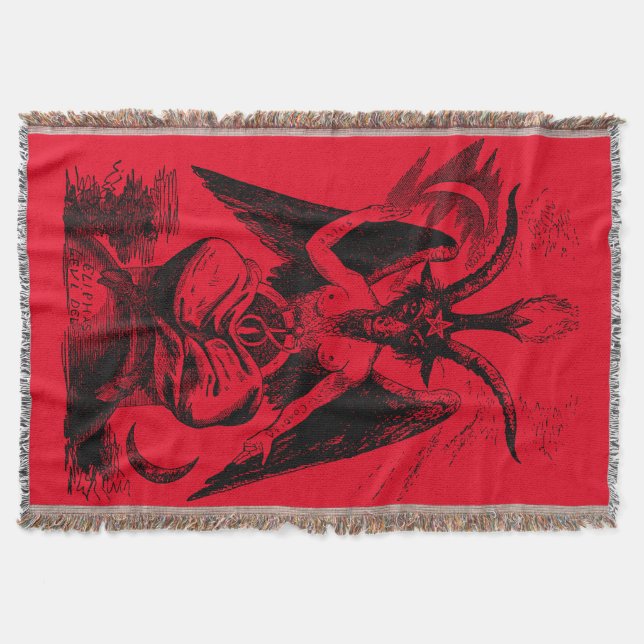 Baphomet - black print throw blanket (Front)