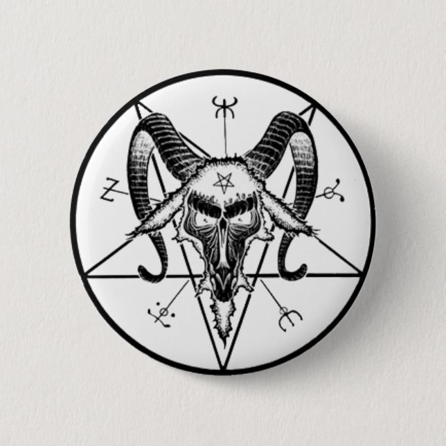 Baphomet Button/Pin 6 Cm Round Badge (Front)