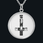Baphomet Crucifix Sterling Silver Necklace<br><div class="desc">An Inverse Crucifix design featuring Baphomet</div>