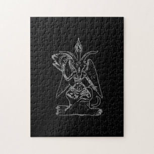 Baphomet Goat Satan Black Magic Lucifer Occult Jigsaw Puzzle