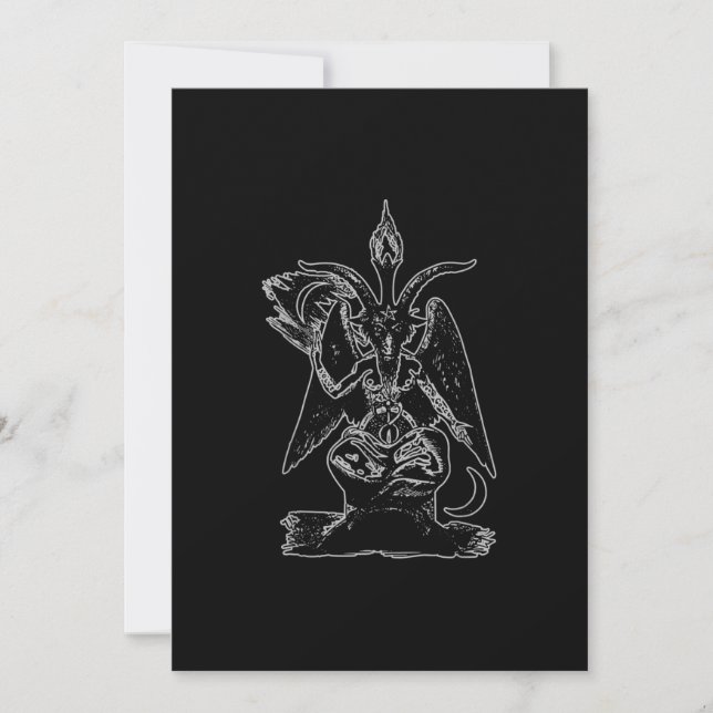 Baphomet Goat Satan Black Magic Lucifer Occult Save The Date (Front)