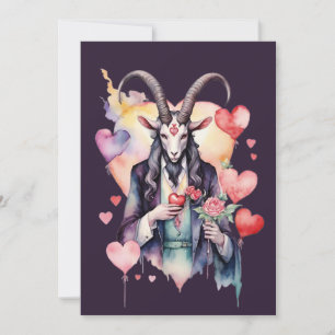 Baphomet Gothic Valentine's Day Love Holiday Card