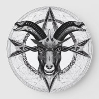 Baphomet Monochrome Goat Head Clock
