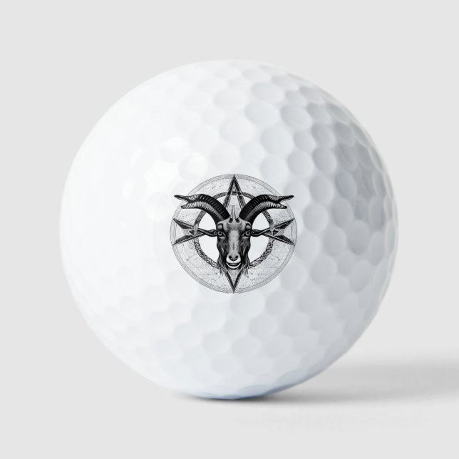 Baphomet Monochrome  Golf Balls (Front)