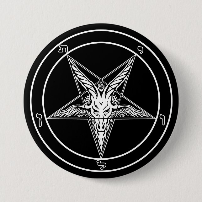 Baphomet Old Style button - Big 3-inches (Front)