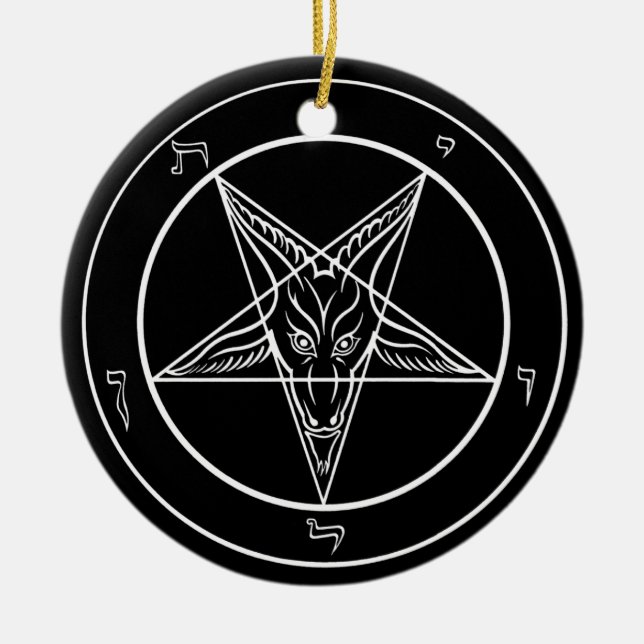 Baphomet Ornament, Ceramic Tree Decoration (Front)