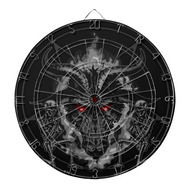 Baphomet Pentagram Black Metal Dartboard (Front)