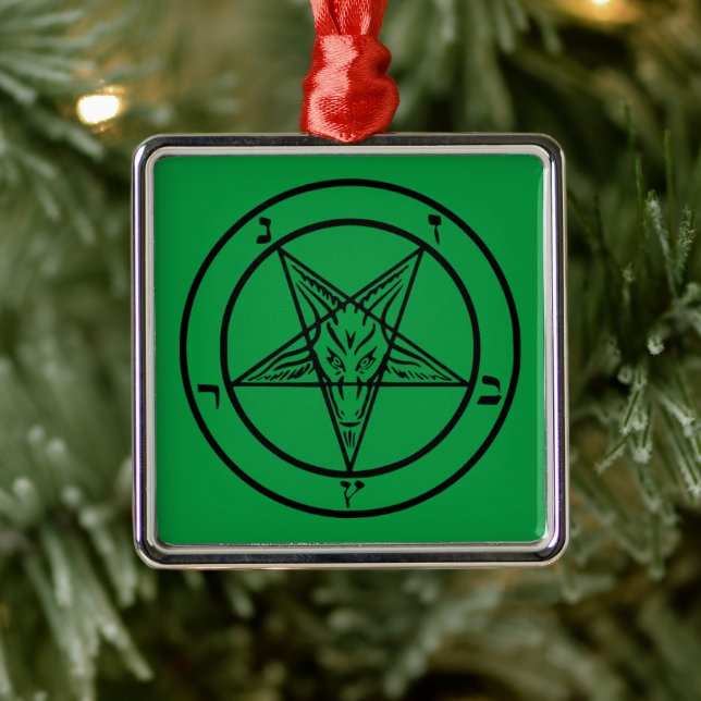 Baphomet Pentagram Metal Ornament (Tree)