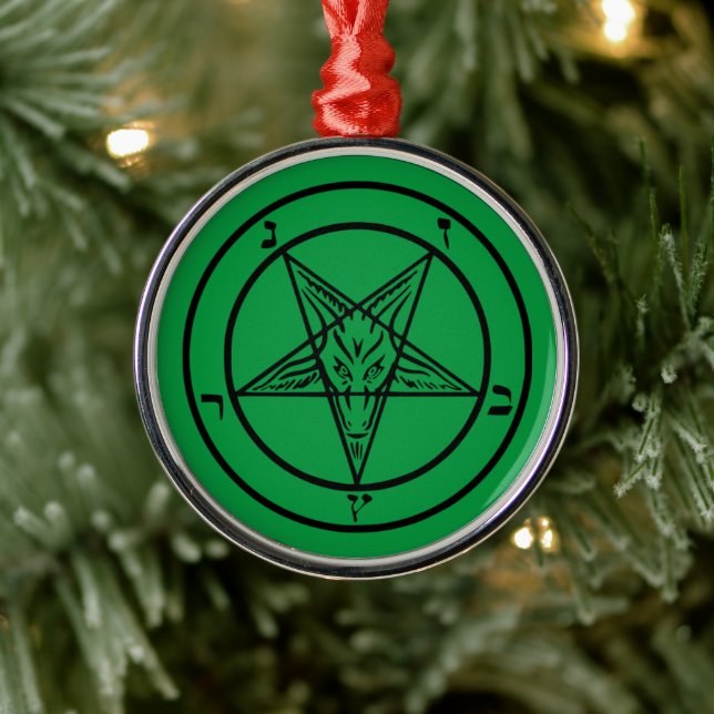 Baphomet Pentagram  Metal Ornament (Tree)