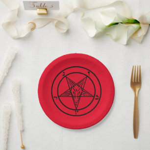 Baphomet Pentagram Paper Plate