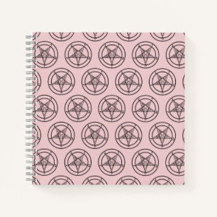 Baphomet Pentagram Pink Satanic Notebook